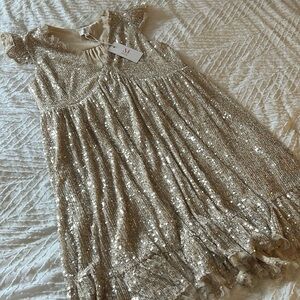 NWT- M by MNK Champaign Sequence Dress Size Small